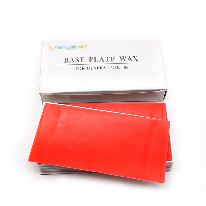 [Australia - AusPower] - Dental Base Plate Wax 18 PCS, Denture Red Utility Bite Casting Sheets for Orthodontic Modeling Filling Laboratory Supply 