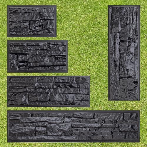BETONEX 5-piece ABS plastic molds for concrete plaster wall stone cement tiles and brick stone veneer forms