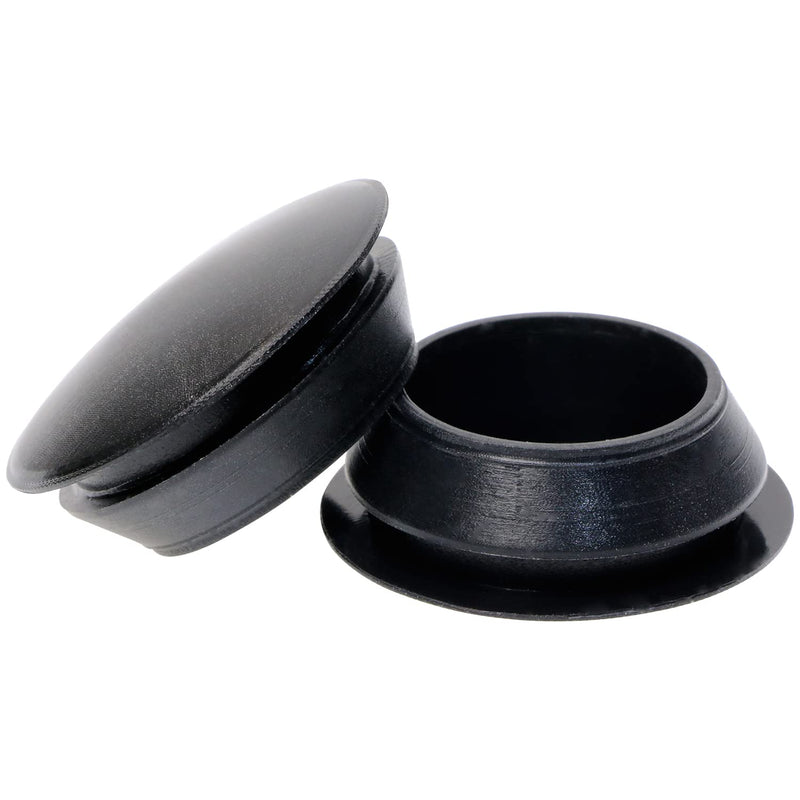 [Australia - AusPower] - 5 Pcs Black Silicone Round Snap in Type Locking Furniture Hole Plugs Button Protective Cover Cap Head (25mm) 25mm 