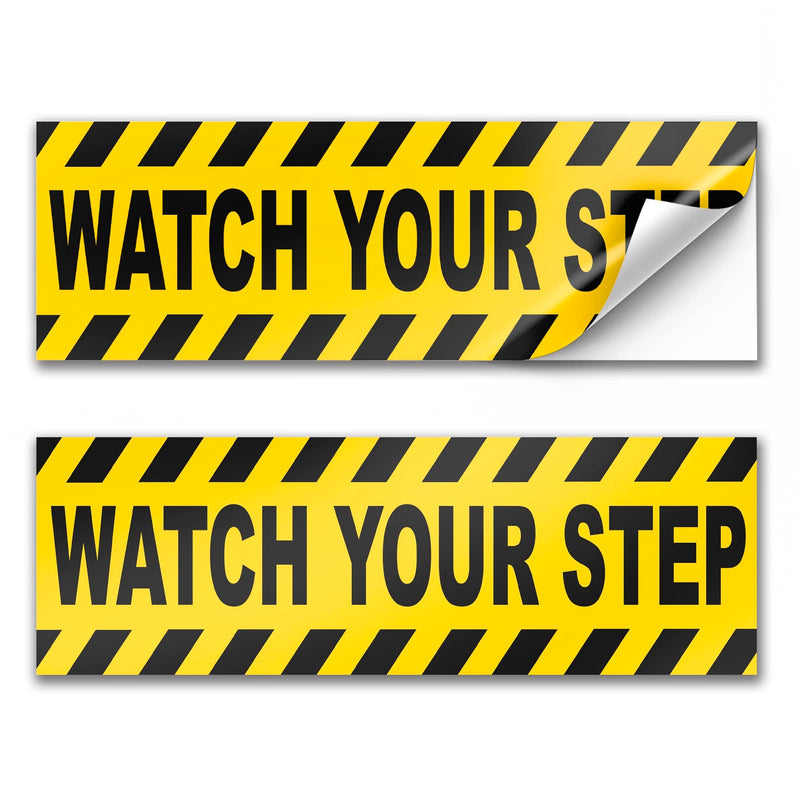 [Australia - AusPower] - 2 PC Watch Your Step - 10x3 Watch Your Step Floor Sticker - Watch Your Step Sticker - Caution Stickers - Watch Your Step Sign for Floor Outdoor/Indoor Yellow 