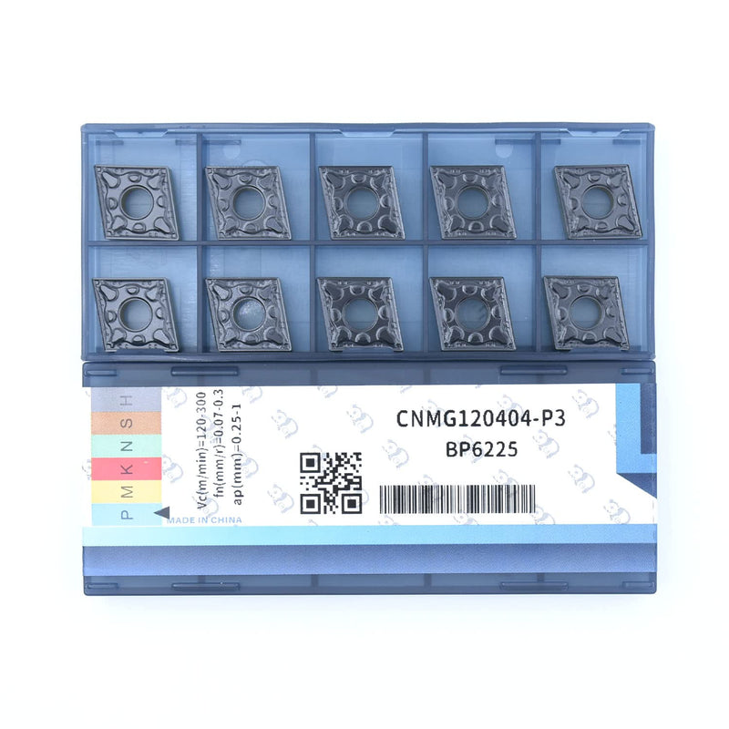 [Australia - AusPower] - CNC Carbide Inserts CNMG431 / CNMG120404-PM for Metal Lathe Steel Cutting, Semi-Finishing chipbreaker for Turning Cutter, 10 PCS CNMG431-PM 