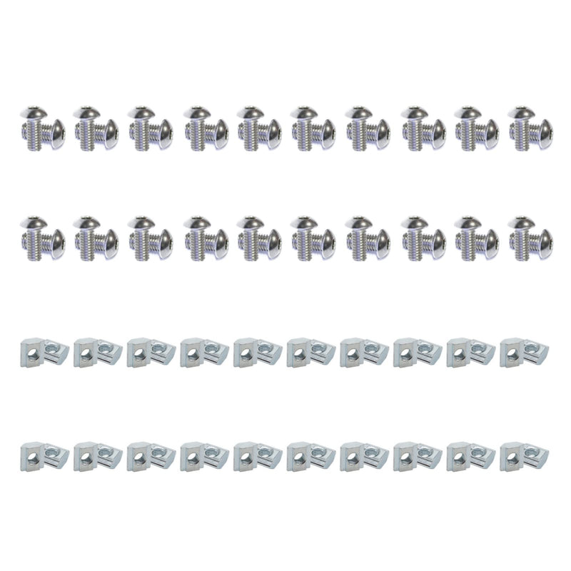 [Australia - AusPower] - 1010 Series Aluminum Extrusion Profiles Fastener T-Solt Nuts and Bolts, 40pcs 10 Hardware Slide Nuts Hex Screw for 1 Inch x 1 Inch Aluminium Extruded Profil Rail 40Pcs Screw Nut 