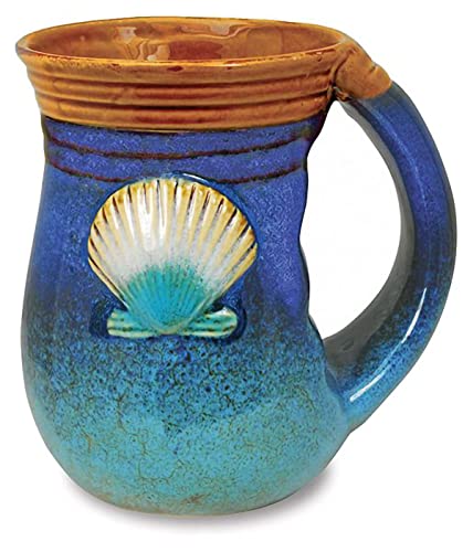 Cape Shore Handwarmer Coffee Tea Mug Cup - Beach House Shell Gifts for Birthday Christmas, 18 Oz, (711-02)