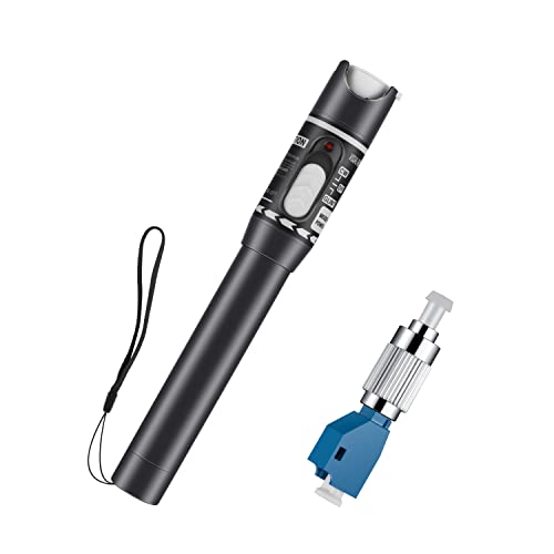 Moocci visual fault locator fiber optic cable tester kit with FC male to LC female adapter, white device