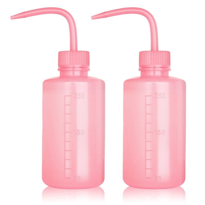 [Australia - AusPower] - Tattoo Wash Bottle- Melphoe 2Pcs 250ml Water Squirt Bottle Succulent Watering, Safety Rinse Bottle Watering Tools, Tattoo Supplies, Irrigation Squeeze Sprinkling Can Wash Plant Bottle (Pink) Pink 2*250ml 