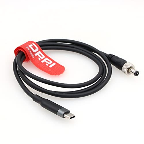 Locking 5.5 X2.1mm DC to USB-C PD Fast Charging 12V Power Cable for Fujifilm X-H2S to Atomos Ninja V Monitor/Zwo ASI Cooled Cameras 1M Straight DC