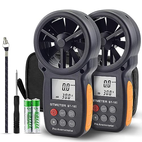 BTMETER BT-100 Handheld Anemometer Digital Wind Speed Meter Gauge for HVAC Tester Air Flow Velocity, Wind Chill, 14℉-113℉ Wind Temperature