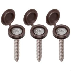 [Australia - AusPower] - Glvaner M4 (80 pcs) Dark Brown Color Collated Screws Caps Hinged Screw Cover Caps with 20 PCs #8 x 1-1/4" (4.2 x 32mm) Flat Head Wood Screws Stainless Steel 304 (18-8) for TV or Furnitures 