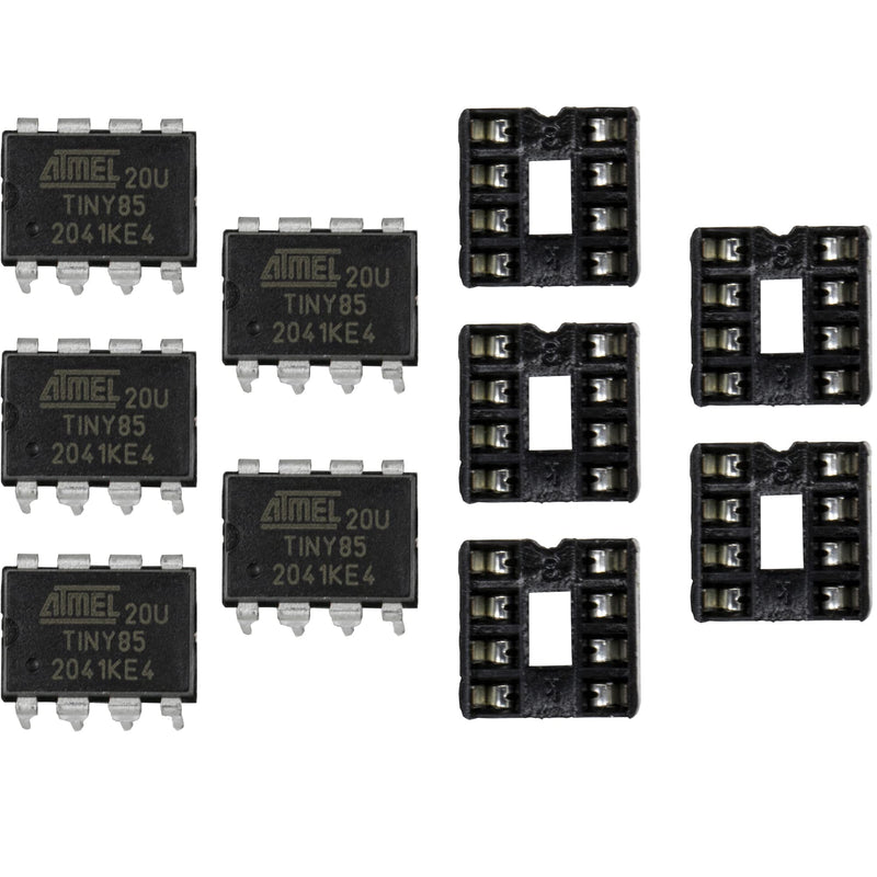 [Australia - AusPower] - 5pcs ATTINY85-20PU DIP-8 IC MCU 8BIT Microcontroller with 8KB (5pcs and ic socket) 
