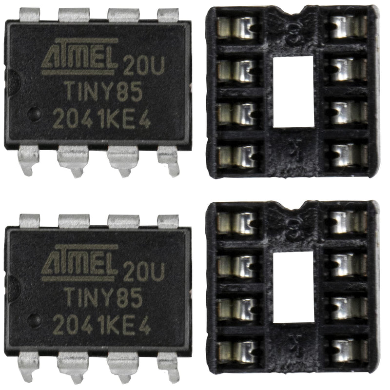 [Australia - AusPower] - 2pcs ATTINY85-20PU DIP-8 IC MCU 8BIT Microcontroller with 8KB (2pcs and ic socket) 