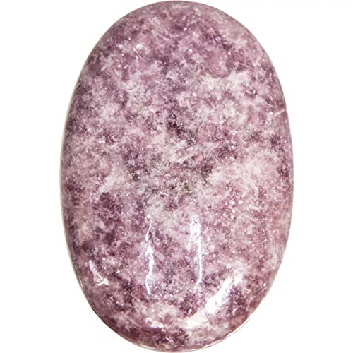Pachamama Essentials Lepidolite Palm Stone Polished - Pocket Stone for Anxiety Healing - Meditation (Lepidolite)