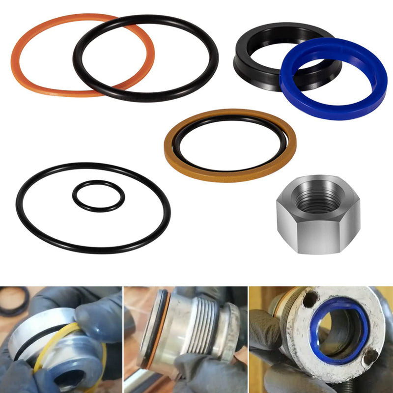 [Australia - AusPower] - Replacement Skid Steer Lift Hydraulic Cylinder Seal Kit Fit for Bobcat 444 500 610 642 643 742 743 753 & More Replaces OEM 6803329, 7137769 