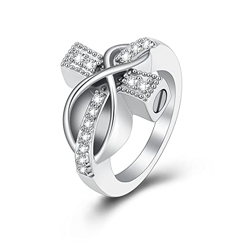 memorial jewelry Diamond Cross Ring Hold Loved Ones Ashes Cremation Urn Ring for Women Man Finger Ring Size 10