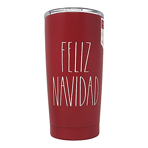 Rae Dunn Christmas/Hanukkah 17 oz. Insulated Stainless Steel Travel Tumbler (Feliz Navidad)