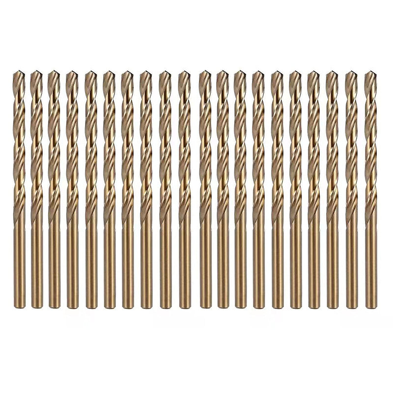 [Australia - AusPower] - 1/8 Inch Cobalt Drill Bit Set, M35 Jobber Length Twist Drill Bits,Suitable for Drilling in Hard Metal, Stainless Steel, Cast Iron,20 Pieces 1/8"(20pcs) 