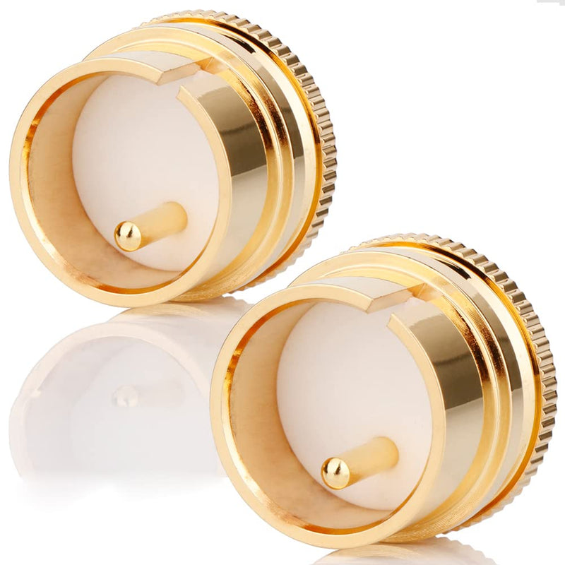 [Australia - AusPower] - Monosaudio 2 pcs XLR Male Plug Caps Brass Gold Plated Noise Stopper Caps Shielding Caps Dust Proof Protector(XLR Male Plug Caps, Gold Plated) Gold-Plated 