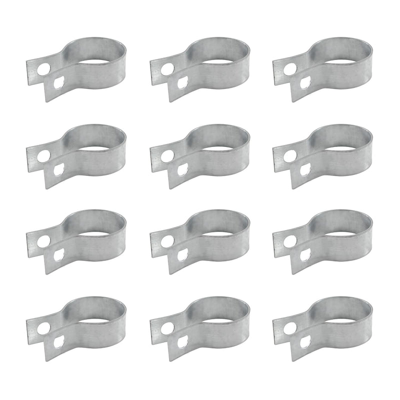 [Australia - AusPower] - 12 Pack Brace Bands Chain Link Fence, Galvanized Steel Chain Link Brace Band Use for 1-3/8" Outside Diameter Post/Pipe, Gate, Fences Panels 12 