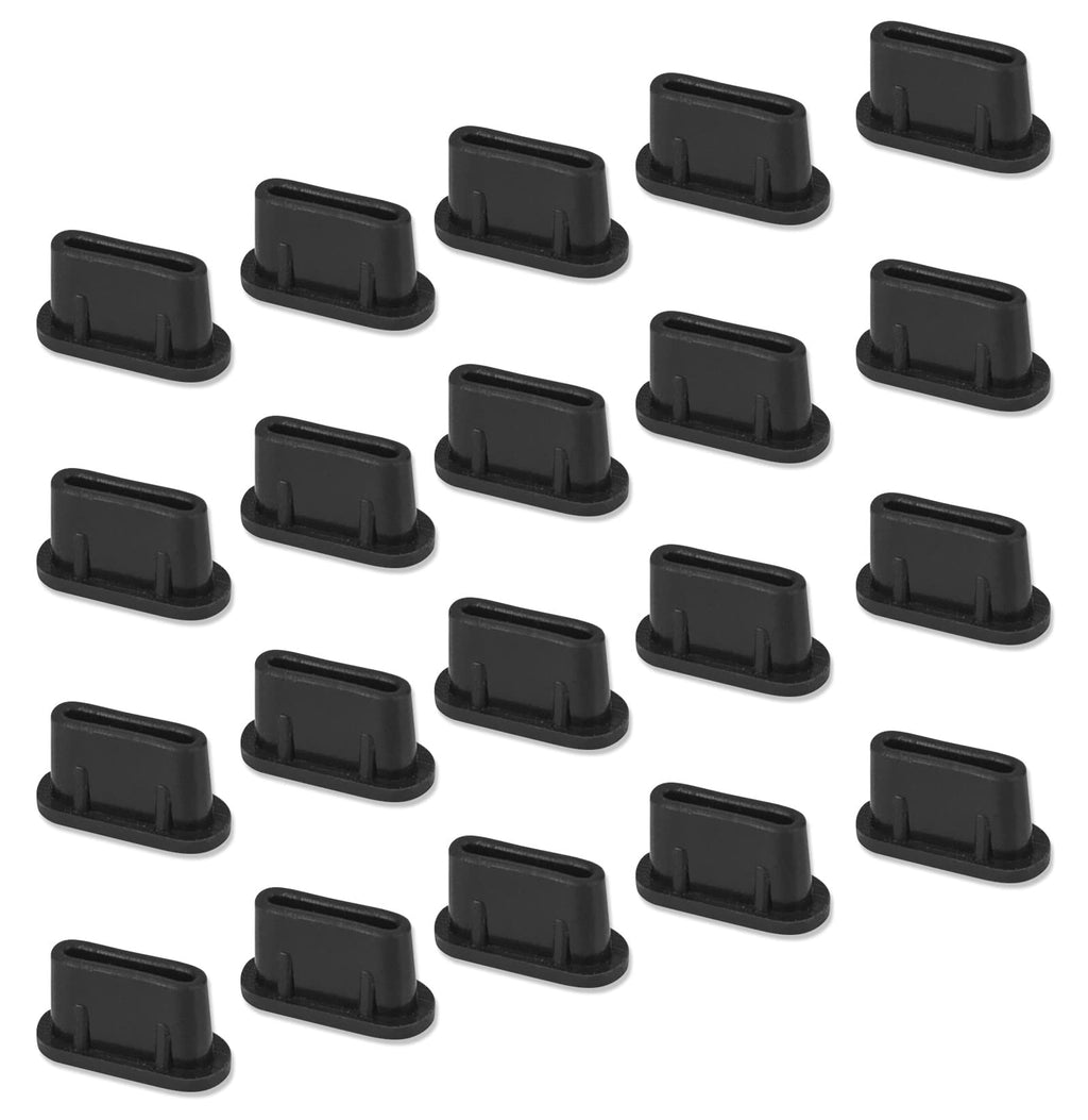 [Australia - AusPower] - 20x USB C Anti Dust Plugs for iPhone 15 Pro Max, Samsung Galaxy S24, S23, S22, S21, S20,A53, Note 20, Pixel, MacBook, Laptop, Cell Phone Dust Cover for Any USB Type C Charging Port- Black 20PACK 