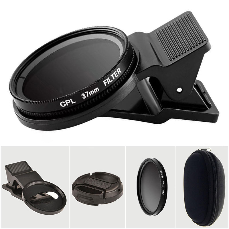 [Australia - AusPower] - 37mm CPL Phone Camera Lens, Universal Phone Camera Polarizer Filter Clip-On Mobile Polarizer Lens, Polarized Phone Camera Lens Compatible with Most Mobilephone Models 37mm 
