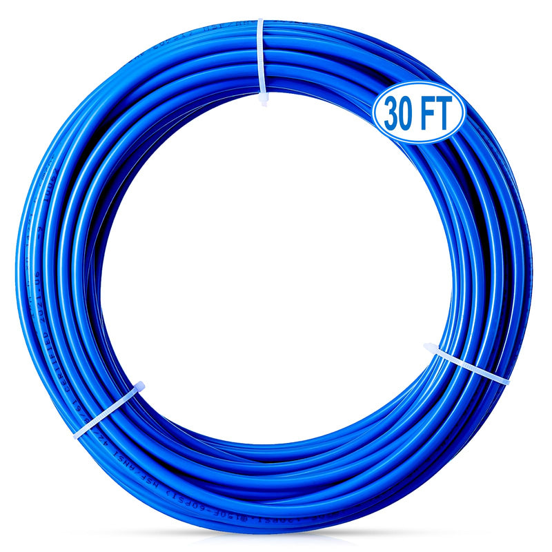 [Australia - AusPower] - 30FT 1/4 Inch O.D.RO Water Tubing,NSF Certified Pipe for RO(Reverse Osmosis) Water Purifier Filter System,BPA free Flexible Plastic Hose(blue) 30 FT 