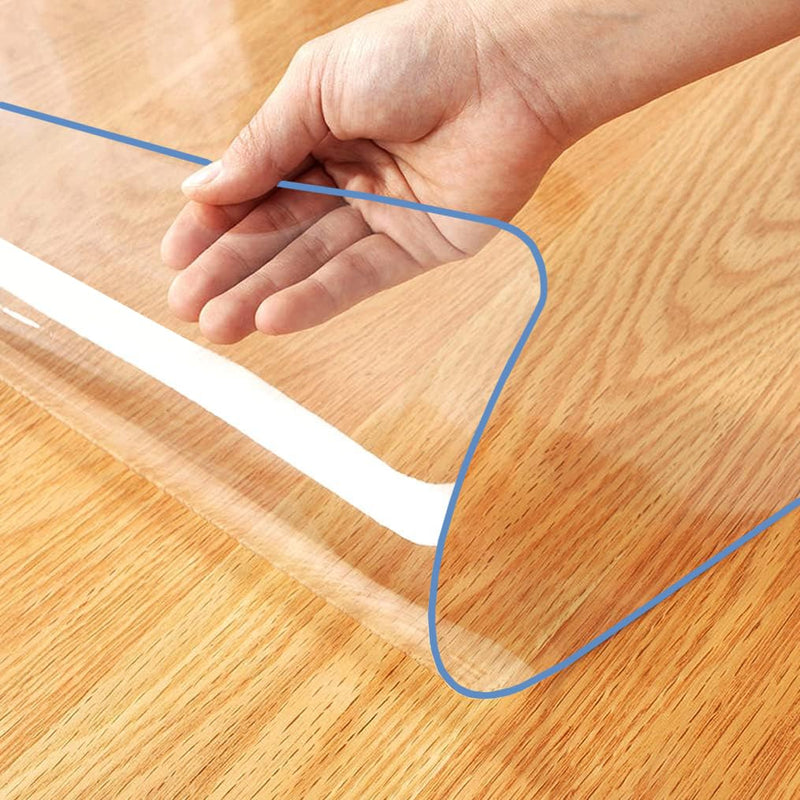 16X32 Inches Clear Office Desk Pad Mat Blotter Vinyl Table Cover Wood Furniture Screen Protection Plastic Tablecloths Coffee Table Protetcor Cover Mat Cabinet Kitchen Countertop Pad Crystal 16 X 32 Inch New Version Clear 1.5mm