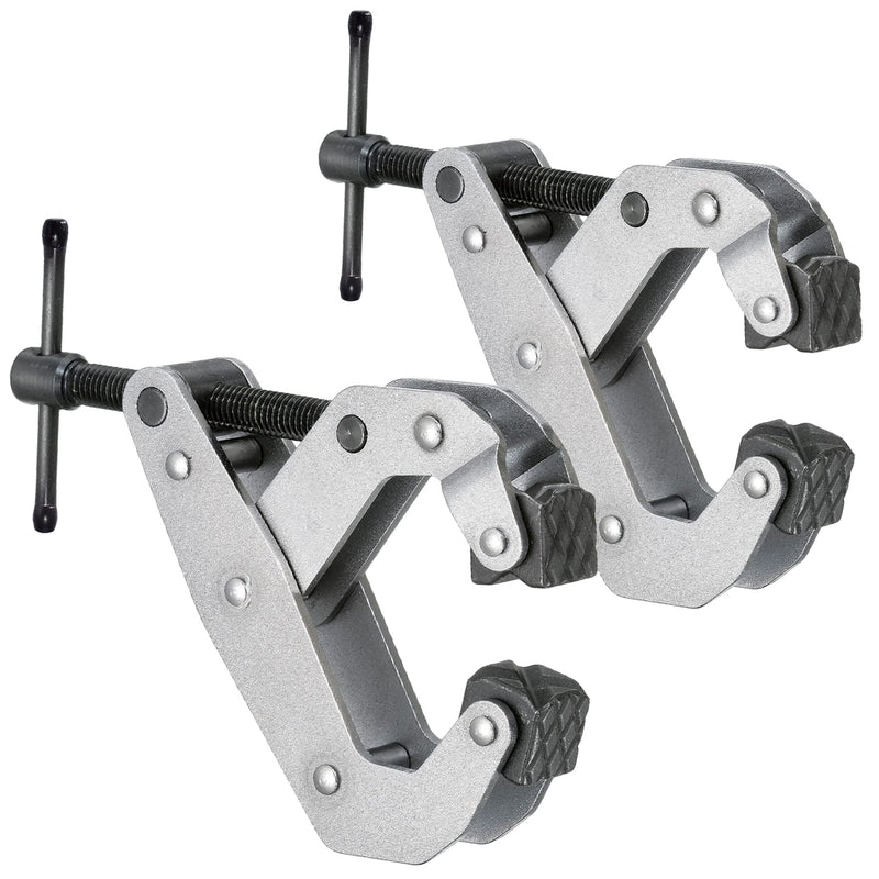[Australia - AusPower] - 2 Pack Cantilever No-Twist Deep Throat T-Handle Multi-Purpose Lever Clamp, 1" 2 1" 