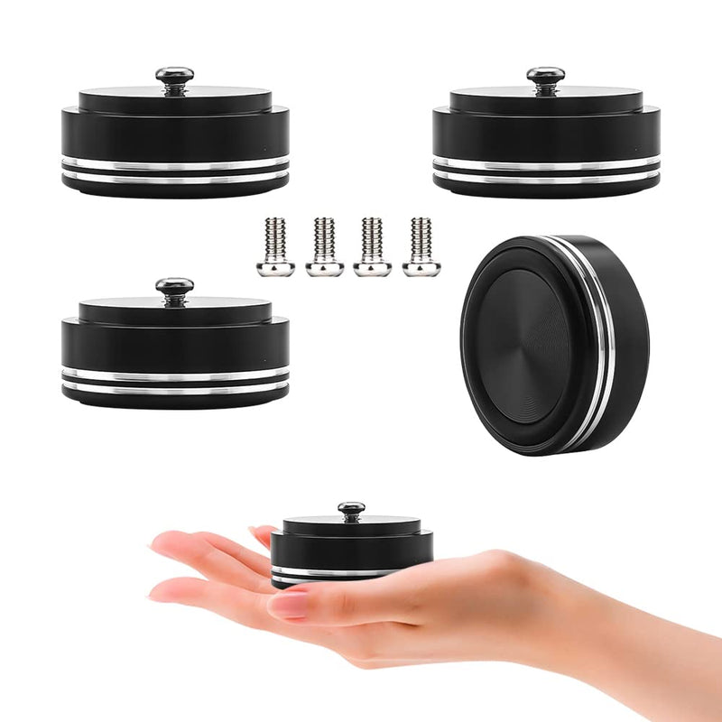 [Australia - AusPower] - Audiocrast IF3917B HiFi Speaker Isolation Feet Pads 4PCs Aluminum 39x17mm Black Speaker Shock Absorber Vibration Dampener Floor Protector Resonance Reducer for Audio Subwoofer CD DVD Amplifier DAC IF3917 