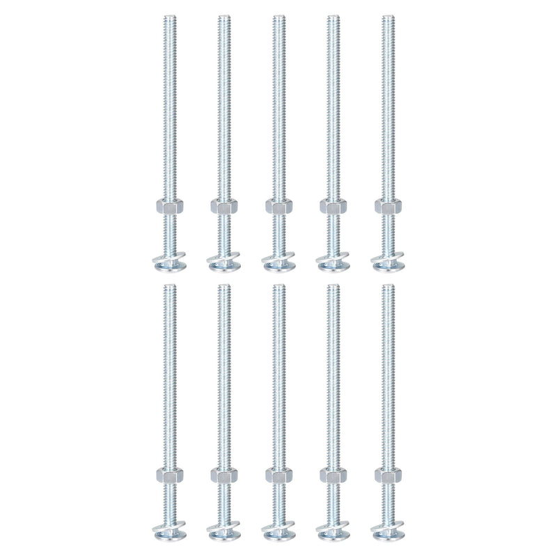 [Australia - AusPower] - uxcell 1/4-20 x 5" Square Neck Carriage Bolts with Nuts & Washers, Carbon Steel Coach Bolt Screws 10 Set 1/4-20 x 5" 
