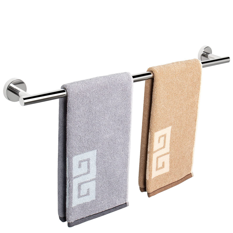 NearMoon Bath Towel Bar, Thicken Stainless Steel Shower Towel Rack Holder Wall Mounted for Bathroom, 26-lnch Overall Length-24-lnch Usable Hanging Space (1 Pack, Chrome Finish) 26 Inch 1