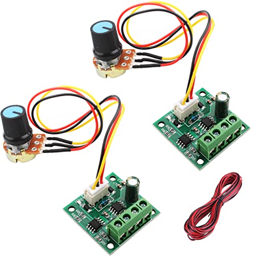 RUNCCI-YUN 2 x 1.8V 3V 5V 6V 12V 2A PWM Motor Speed Controller, DC Speed Controller 12V, Motor Speed Switch Controller Potentiometer Switch 1803BW