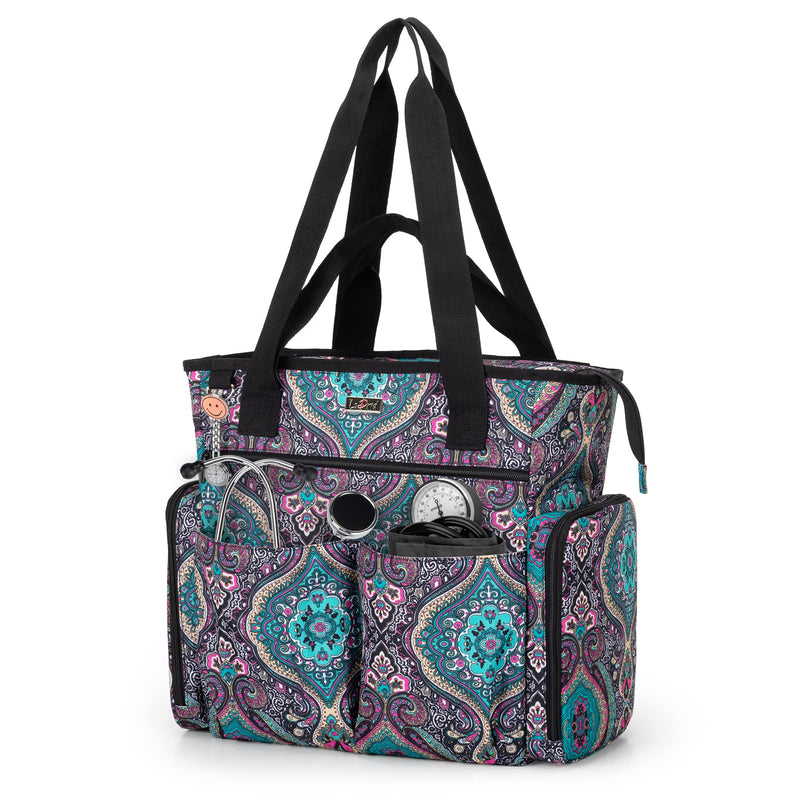 [Australia - AusPower] - LoDrid Nurse Bag with Bottom Padded Pad, Medical Work Bag with 15.6' Laptop Storage Layer, Home Visiting Bag for RN, PA, LPN, EMT, CNA, Totem, Bag Only 