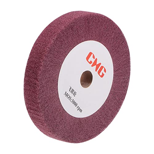 sourcing map Nylon Fiber Polishing Disc, Outer Bore 150mm, Inner Bore 20mm, Thickness 25mm, Sanding Accessories Polishing Accessories for Metal, Plastic, Painted Surfaces, Red 150mm x 25mm
