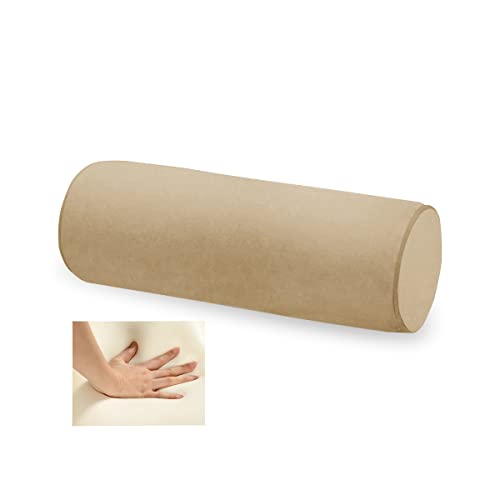 Memory Foam 16x6 Neck Pillow for Sleeping, Neck Pain Relief, Side Back Stomach Sleeper, Car or Office Chair Sofa,Support Pillow with Soft Velvet Pillowcase (Light Coffee) Light Coffee