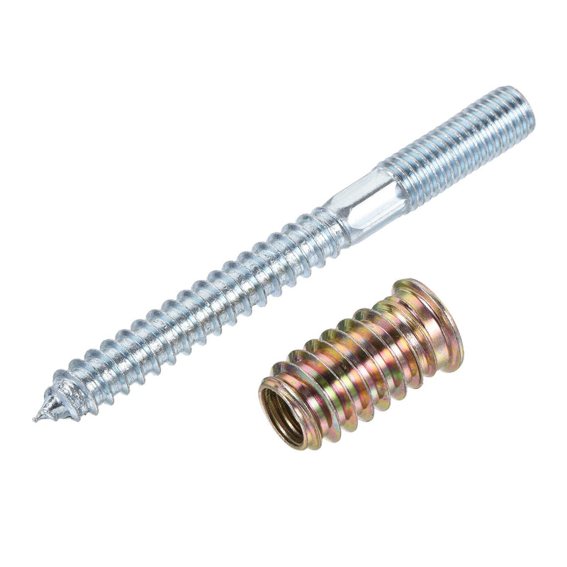[Australia - AusPower] - uxcell 5pcs M10x30mm Insert Nuts, 8pcs M10x100mm Hanger Bolts, Wood Furniture Set 