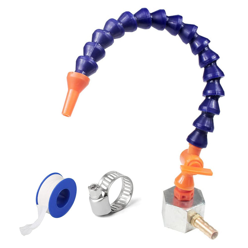 [Australia - AusPower] - Magnetic Base with Barb Connector + 1/4"PT Round Nozzle Plastic Coolant Pipe with Switch Adjustable Flexible Water Oil Cooling Hose Round Mouth 