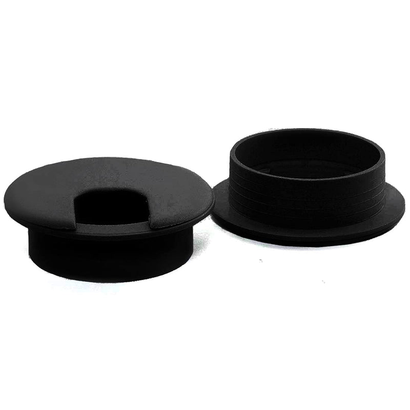 [Australia - AusPower] - 2pcs 2 Inch Desk Wire Cord Cable Grommets Hole Cover for Office PC Desk Cable Cord Organizer Plastic Cover (Black-2Pcs) Black-2Pcs 