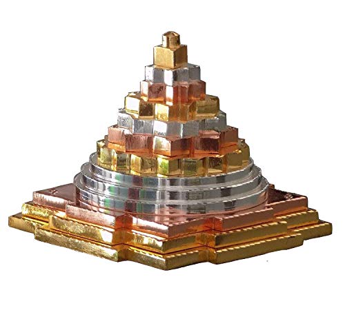 Imagine Mart Brass Shree Yantra for Home/Office (Gold Bronze Silver)