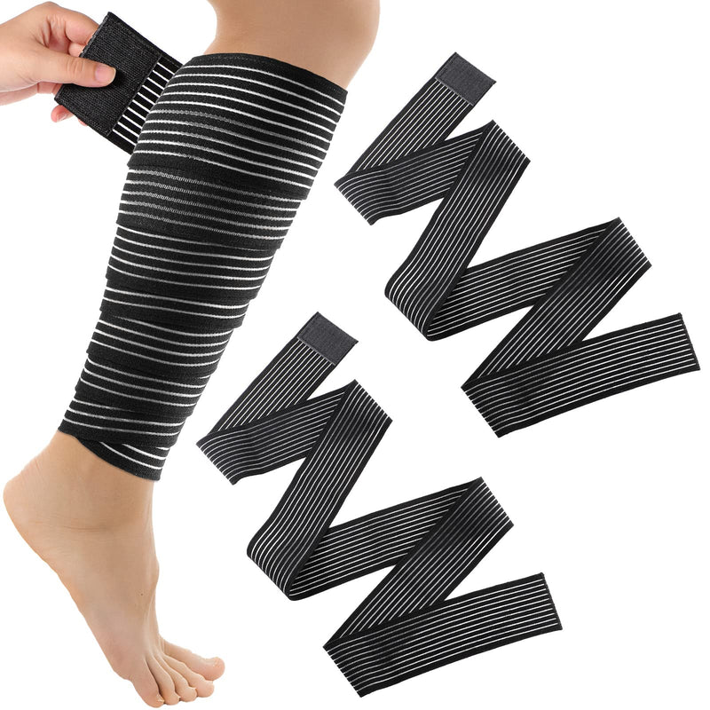 [Australia - AusPower] - Syhood Compression Bandage Wraps for Leg, Elastic Calf Compression Sleeve Ankle Support, Adjustable Plus Size for Men and Women Stabilising Ligament, Joint Pain, Sports(2 Pieces,71 Inches) 2 71 Inches 