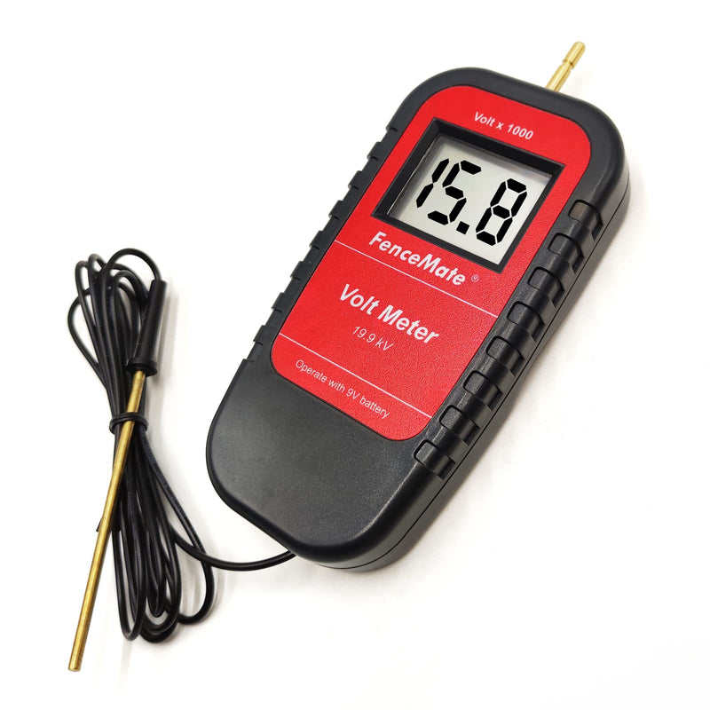[Australia - AusPower] - Digital Volt Meter for Electric Fence, Range up to 19,900 V (19.9 kV), Fence Voltage Tester with Large LCD Display, Automatic On/Off, Grounding & 9V Battery Included 