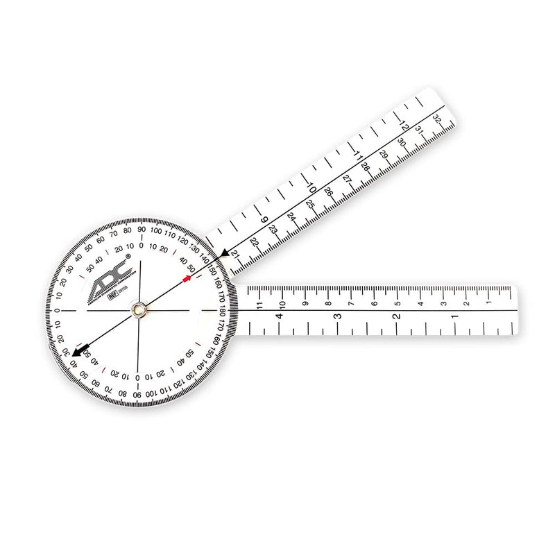 [Australia - AusPower] - ADC 8 Inch Goniometer, Multi Use, 360 Degree Head with Two Calibrated Scales, Transparent 