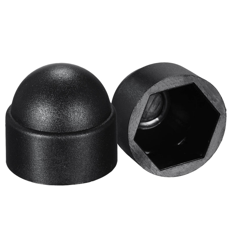 [Australia - AusPower] - uxcell Plastic Dome Nut Protection Cap Covers, M10 Nut Cover Black 50pcs 