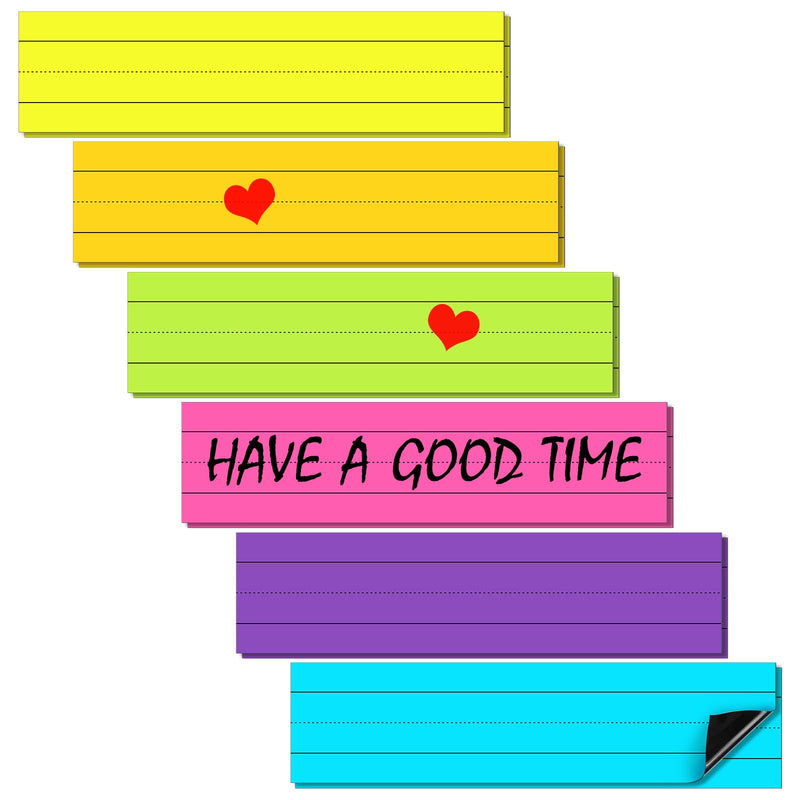 [Australia - AusPower] - 12 Pack Magnetic Sentence Strips for teachers Sentence Strips 12 x 3 Inch Magnetic Dry Erase Sentence Strips Lined Magnetic Strips Reusable Classroom Learning Tool for Office School (Multicolor) Multi Color 