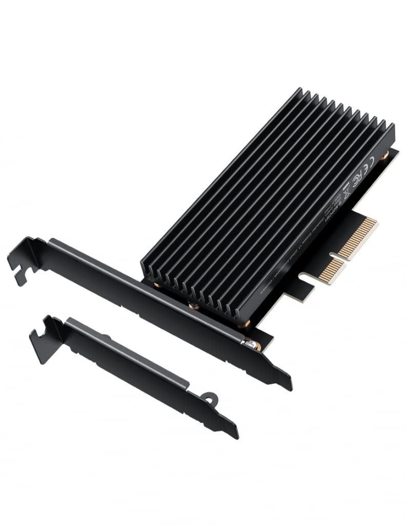 GRAUGEAR PCIe M2 Adapter Card for NVMe SSD M.2 PCIe 4.0x4 [Big Aluminum Cooler] | PCIe M2 Adapter NVMe Card for M.2 SSD PCIe 4.0x4, 64 Gbps, Compatible with M2 SSD M-Key of Lengths 2280, 2260, 2242, 2230