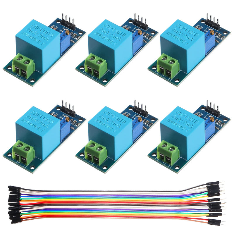 [Australia - AusPower] - 6pcs ZMPT101B Voltage Sensor 5-30V Power Supply Single Phase Active Sine Wave Voltage Output Variable Voltage Transformer Module with Dupont Cable 