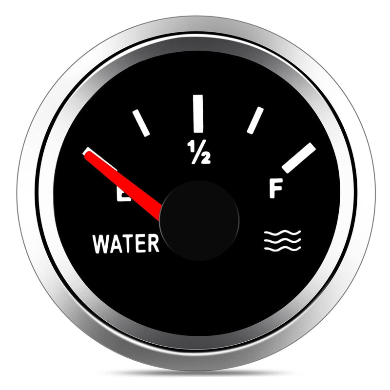[Australia - AusPower] - KAOLALI Water Level Gauge 52mm Water Tank Level Gauge Empty-Full Indicator for Level Sensor for Car Boat Auto Truck Marine 240-33ohm Black Silver 