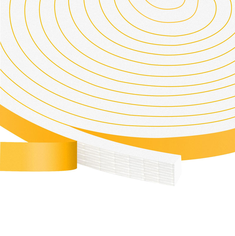 [Australia - AusPower] - Strong Adhesive Weather Stripping, High Density Weatherproof Weather Stripping Door Seal Strip for Sliding Door, Windows,Soundproof Foam Sealing Strip, White(1/2 in x 1/4 in x 26Ft) 1/2 In x 1/4 In x 26Ft 
