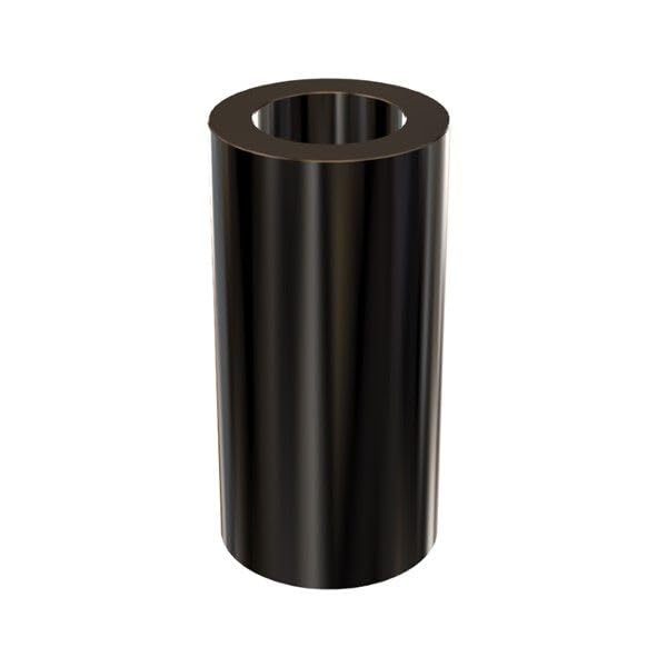 Black aluminum round spacer, 1-inch length, 1/2-inch OD x 5/16-inch ID, unthreaded standoff bushing by Metal Spacers Online