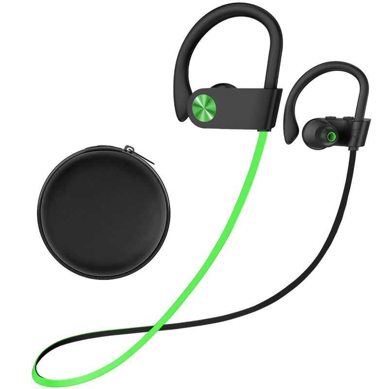 [Australia - AusPower] - Stiive Bluetooth Headphones, 5.3 Wireless Sports Earbuds IPX7 Waterproof with Mic, Stereo Sweatproof in-Ear Earphones, Noise Cancelling Headsets for Gym Running Workout, 16 Hours Playtime - GreenBlack A,GreenBlack 