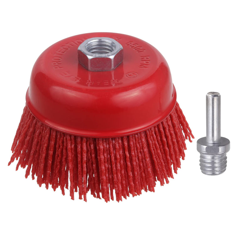 [Australia - AusPower] - Abrasive Filament Nylon Bristle Cup Brush, 4" Nylon Cup Brush for Angle Grinder, 5/8" 11 Thread, 1/4" Drill Arbor-Remove Rust, Removal Rust Paint &Surface Prepping 1 Pack 