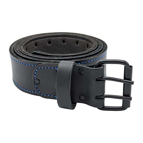 OX Pro Leather Tool Belt 2 in Wide - Fits 30 to 42 in Waist Black (S/M)